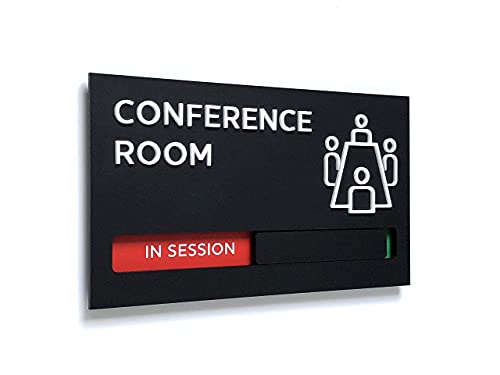 Kubik Letters Premium Conference Room Sign - Do Not Disturb Sign - Meeting in Progress Door Sign - Office Sign - Sign Out - Office Door Sign - Door Signs for Office - Occupied Sign - Do Not Disturb Door Sign