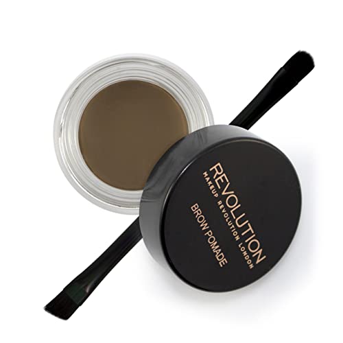 Makeup Revolution Brow Pomade, Waterproof Eyebrow Pomade, Long Lasting With Extreme Hold, Smudge-Proof, Vegan & Cruelty Free, Dark, 2.5g