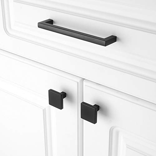 KOOFIZO 20 Pack 5 Inch Matte Black Kitchen Cabinet Pulls Black Cabinet Handles Black Cabinet Hardware for Kitchen Cabinets Drawer P01 Dresser Cupboard Bedroom Bathroom