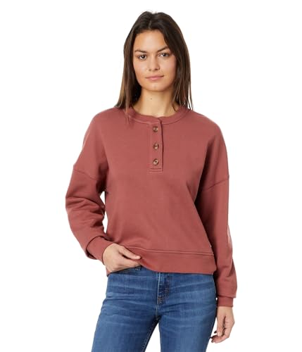 Carhartt Women's Loose Fit Midweight French Terry Henley Sweatshirt, Apple Butter