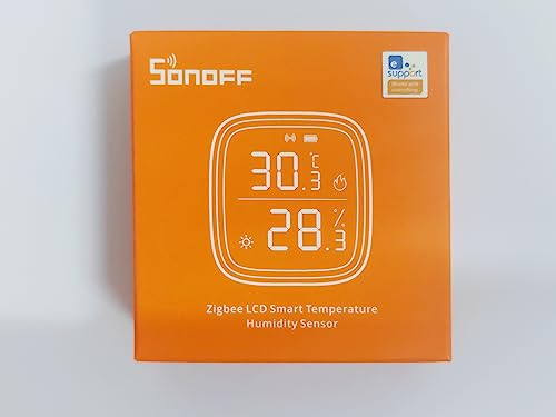 SONOFF Zigbee Indoor Temperature Humidity Sensor, SNZB-02D LCD Zigbee Thermometer Hygrometer, Works with Alexa & Google Home for Remote Monitoring and Home Automation, ZigBee 3.0 Hub Required, 1-Pack