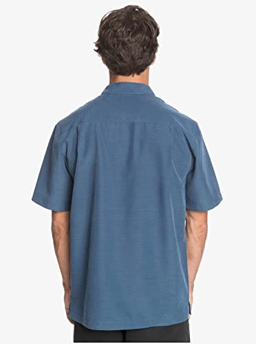 Quiksilver mens Centinela 4 Up Comfort Fit Pocket Collared Button Down Shirt, Midnight Navy Centinella, Small US