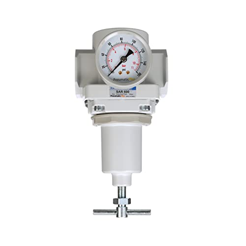 PneumaticPlus SAR Series T-Handle Compressed Air Pressure Regulator (1" NPT)