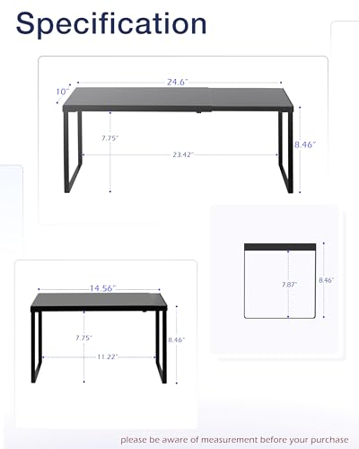 Nxconsu Cabinet Shelf Expandable Organizer Riser Rack for Kitchen Pantry Cupboard Under Sink Countertop Home Organization Extra Storage Space Saver Heavy Duty Metal Edgeless Design Black