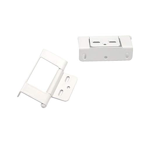 Semetall 6 Pack Heavy Duty Door Hinge for Folding Door Non-Mortise L Shape Door Hinges with Screws,Stainless Steel Hinges for Shutters and Foldable Door (3x1.5 Inch,White)