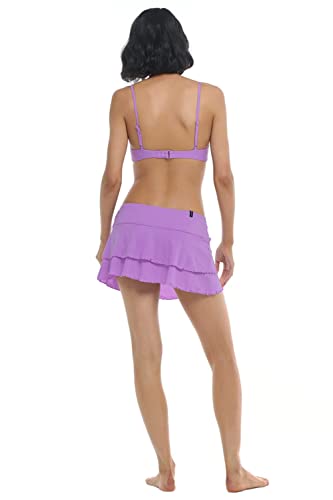 Body Glove Women's Standard Smoothies Lambada Solid Mesh Cover-Up Skirt Swimsuit, Loquat, Large