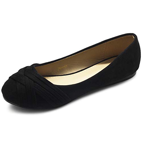 Ollio Women's Ballet Shoe Cute Casual Comfort Flat ZM1987(6.5 B(M) US, Green)