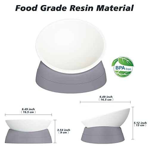 Ravitat 3Pcs Elevated Cat Food Bowl - Adjustable, Anti-Slip & Anti-Noise, Protects Pet's Spine - Thickened Plastic, 17 Oz