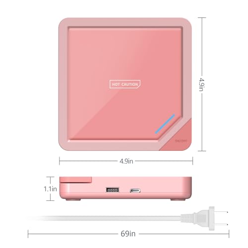 USB Coffee Mug Warmer:Smart Electric Coffee Cup Warmer for Desk with Auto Shut Off-Coffee Accessories for Home Office Desk (U1 Black)