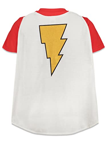 WARNER BROS DC Comics Shazam Little Boys' T-Shirt with Cape (Red, 10) - 4