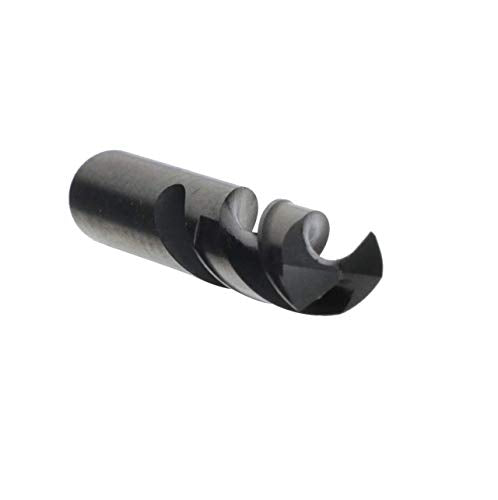Drill America DWDST Series High-Speed Steel Screw Machine Length Drill Bit, Black Oxide Finish, Round Shank, Spiral Flute, 135 Degrees Split Point, 19/64" Size (Pack of 12)