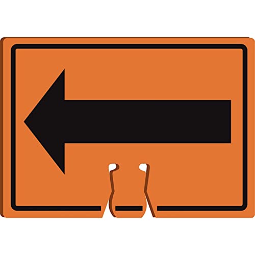 AccuformNMC "(Reversible Arrow)" Traffic Cone Top Sign, Combine With Orange Cones to Create a Warning Sign, 10" x 14" Plastic Cone Sign, Made in the USA, FBC748