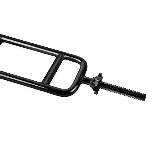 CAP Barbell Standard 1-Inch Threaded Tricep Bar with Collars, 34-inches, Black