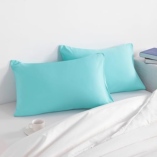 NTBAY Standard Pillow Cases Set of 2, 2 Pack Brushed Microfiber 20x26 Pillow Cases, Soft, Wrinkle, Fade, Stain Resistant Light Grey Pillow Cases with Envelope Closure, 20x26 Inches, Light Grey