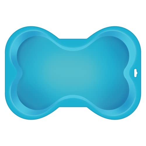 Puppy Cake Mix Dog Birthday Cake Kit, with Bone Silicone Pan and Candles (Peanut Butter, Blue) Made in USA
