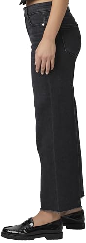 PAIGE Women's Anessa Raw Hem Jeans, Black Lotus, 34