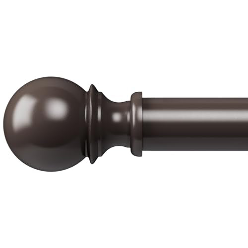 Curtain Rods for Windows 16 to 28, 1 Inch Curtain Rod Set, Heavy Duty Drapery Rods with Adjustable Curtain Rods, Outdoor Curtain Rod with Ball Finials, Room Divider Curtain Rod, 16"-28",Antique Bronze