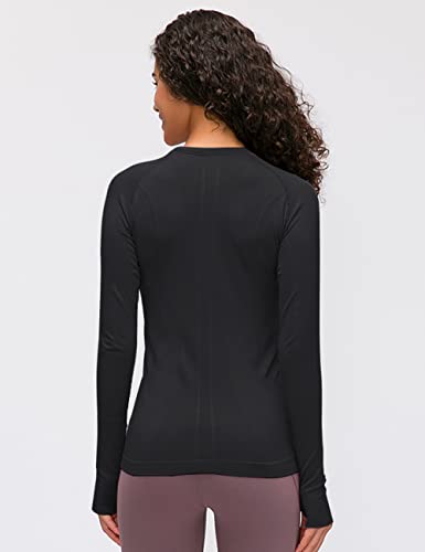 LUYAA Women Workout Tops Long Sleeve Shirts Yoga Sports Lightweight Breathable Gym Athletic Top Slim Fit