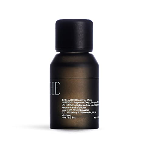 Vitruvi Breathe Minty and Cooling Essential Oil Blend with Peppermint, Cajeput, Eucalyptus, and Tea Tree Oil (0.5 Fl oz)