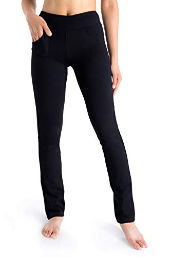 Yogipace,5 Pockets,Women's Straight Leg Yoga Pants Stretch Work Dress Pants Slim Fit,31",Dark Olive,Size XL