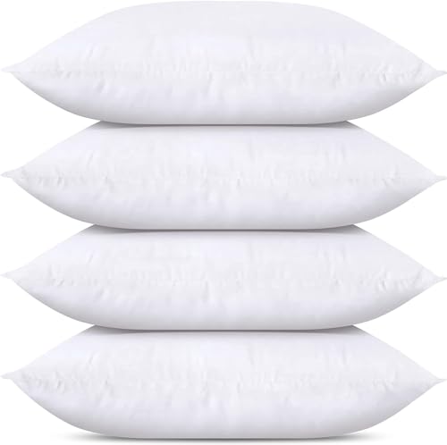 Utopia Bedding Throw Pillows (Set of 4, White), 20 x 20 Inches Pillows for Sofa, Bed and Couch Decorative Stuffer Pillows