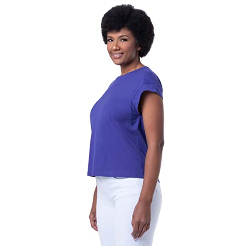 Lee Women's Soft Shoulder Short Sleeve T-Shirt, Anthem Blue, Small