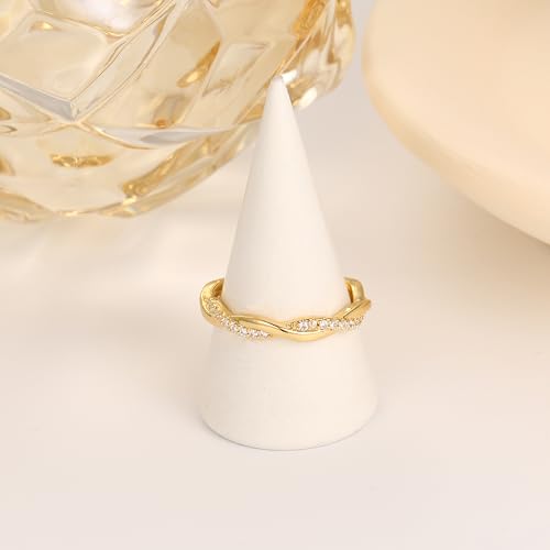 10 PCS 14K Gold Plated Rings Set for Women, Dainty Gold Knuckle Rings Non Tarnish, Simple Thumb Stacking Rings Pack Size 6/7/8/9/10