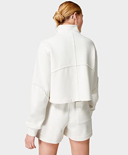 Sweaty Betty Women's REVIVE LOUNGE HALF ZIP PULLOVER SWEATSHIRT Lily White