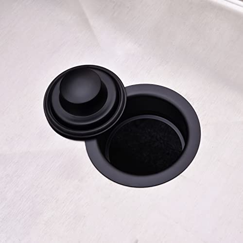 TRUSTMI Kitchen Sink Flange Stopper for Garbage Disposal Stainless Steel Universal 3-1/2 Inch Sink Drain Opening Replacement Accessories, Matte Black