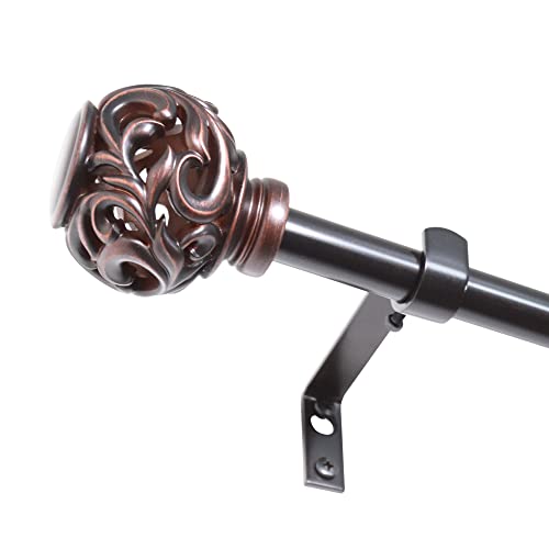 Kensignton 5/8" Curtain Rod Set 28-48" Oiled Bronze