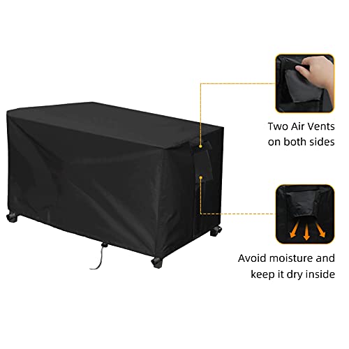 YUZ Fire Pit Cover for Rectangular Fire Pit 44 inch Heavy Duty Outdoor Waterproof Dustproof Anti Full Coverage Patio Fire Pit Cover with 42-44 Inch Fire Pit, 44W x 32D x 23H Inch