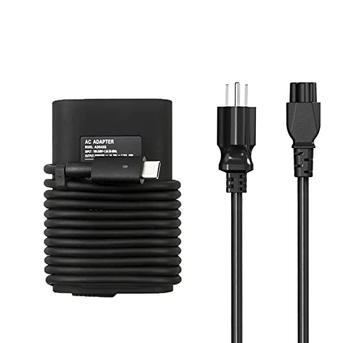 45W USB C Laptop Charger Type C AC Power Adapter for Dell XPS 13 9365 9370 9380, Latitude 7275 7370 5175 5285 5520 5290, Nintendo Switch etc. (Include Power Cord)