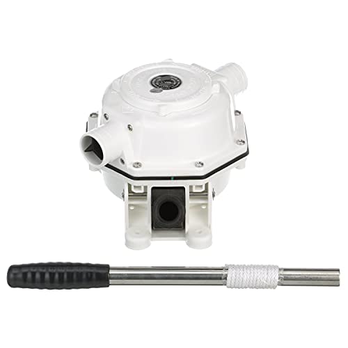 Whale BP0535 Mark V Manual Sanitation Pump, 1 ½-Inch Hose Connections, Maximum of 17.5 GPM (70 Strokes Per Minute) - Thru Deck Discharge, White