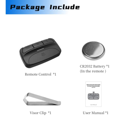 Universal Garage Door Remote, Compatible with LiftMaster Chamberlain Craftsman Garage Door Openers has Red Orange Yellow Green Purple 5 Colors Learn Button (1 Pack)