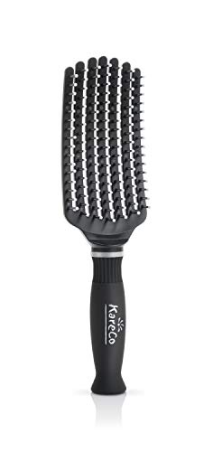 KareCo Tangle Buster Brush, Detangler for All Hair Types, Black, Mini (7 Fingers)