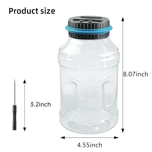Coin Piggy Bank Saving Jar, Winnsty Digital Coin Counter with LCD Display Large Capacity Money Saving Box for All US Coins (Blue)