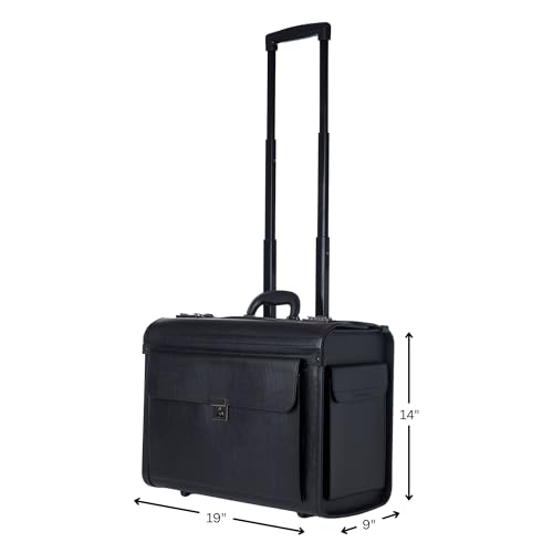 Alpine Swiss Rolling 17" Laptop Briefcase on Wheels Attache Lawyers Case Legal Size