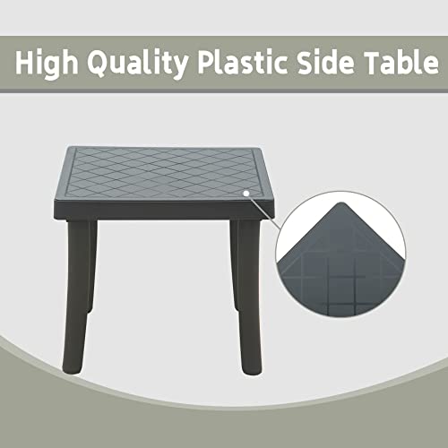 Domi Pool Lounge Chairs Set of 3, Adjustable Aluminum Outdoor Chaise Lounge with Side Table, All Weather Use for Deck Lawn Poolside Backyard - Grey Textilene