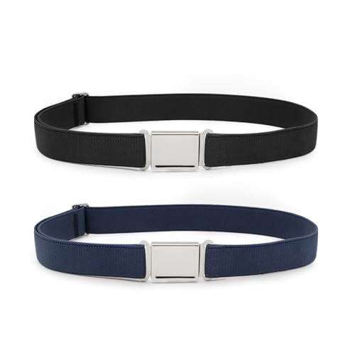 XZQTIVE 3 Pack Kids Adjustable Magnetic Belt Boys Girls Elastic Belt with Easy Magnetic Buckle