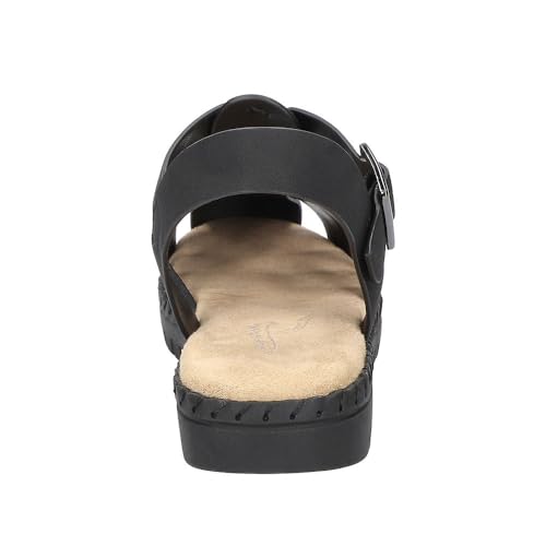 Easy Street Women's Denalize Flat Sandal, Navy, 9.5 Narrow