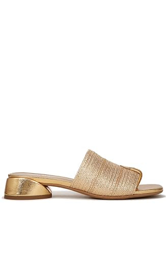 Franco Sarto Womens Loran Slide Sandal Black Stretch Raffia 9M