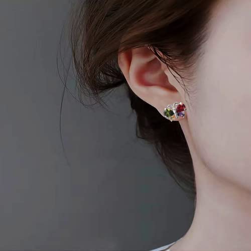 CHERUBIC Women Teardrop Drop Earrings Halo Round Cut White Gold Plated Cubic Zirconia Crystal Elegant Pear Dangle Earrings Jewelry