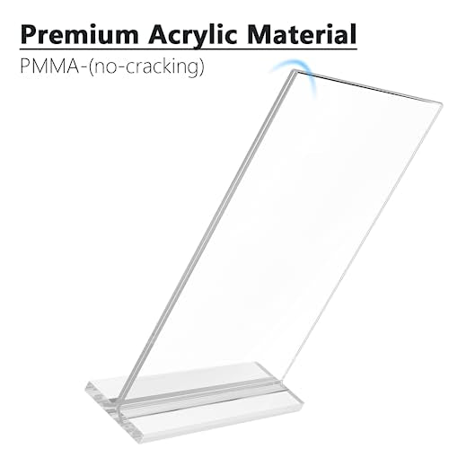 MaxGear Acrylic Sign Holder 8.5x11 Inches 2 Pack, Double Sided Clear Display Stand Table Top Sign Paper Holder, Vertical Menu Flyer Holder, Plastic Sign Frame for Stores, Restaurants, Hotels, Office
