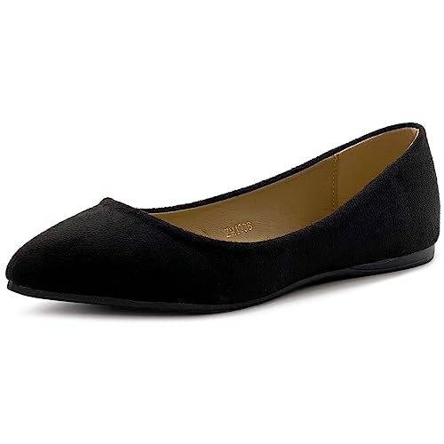 Ollio Women's Ballet Comfort Light Faux Suede Multi Color Shoe Flat ZM1038(11 B(M) US, Beige)
