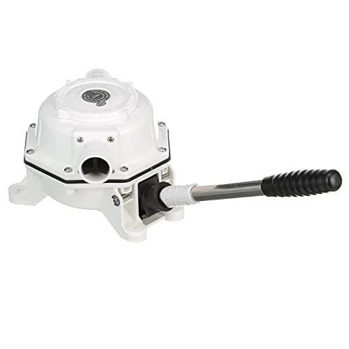 Whale BP0535 Mark V Manual Sanitation Pump, 1 ½-Inch Hose Connections, Maximum of 17.5 GPM (70 Strokes Per Minute) - Thru Deck Discharge, White