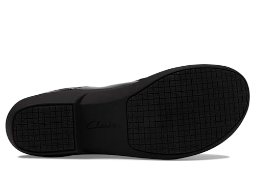 Clarks Women's Talene Pace Loafer, Black Crinkle Patent Synthetic, 8