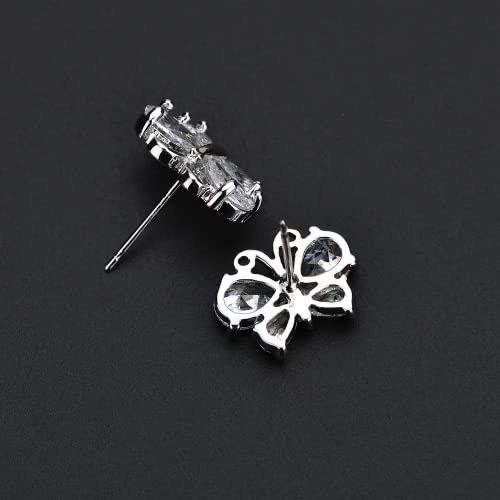 CHERUBIC Women Teardrop Drop Earrings Halo Round Cut White Gold Plated Cubic Zirconia Crystal Elegant Pear Dangle Earrings Jewelry