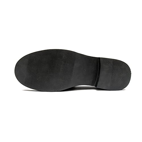 ONEENO Women's Platform Black Leather Loafer 5.5 M US