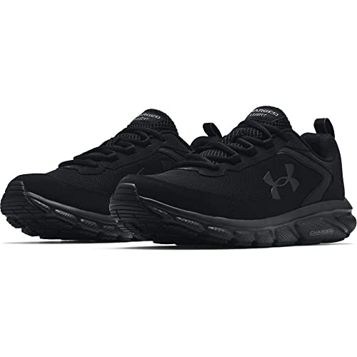 Under Armour mens Charged Assert 9 Running Shoe, Black (002 Black, 12 US