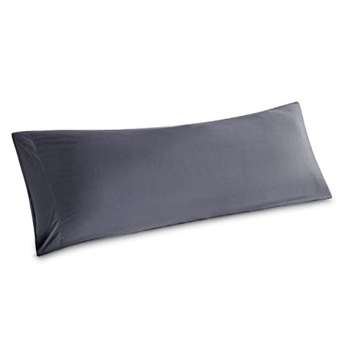 Bedsure Body Pillow Cover - Rayon Derived from Bamboo, Long Cooling Pillow Cases for Hot Sleepers, Soft & Breathable Body Pillow Pillowcase with Envelope Closure, 1 Pack, Dark Grey, 20x54 Inches